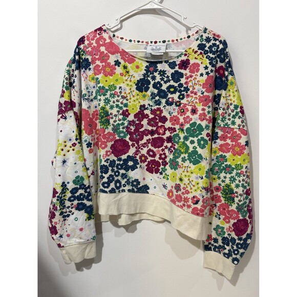 Champion Tops - Champion Women’s Cropped Sweatshirt XL Multicolor Floral Embroidered Logo